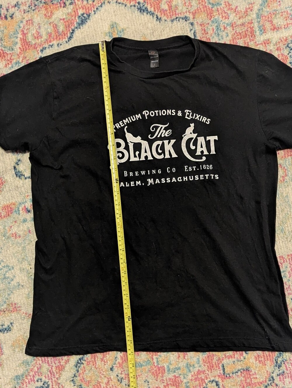 Black cat brewing company cotton t-shirt, L - Picture 4 of 5